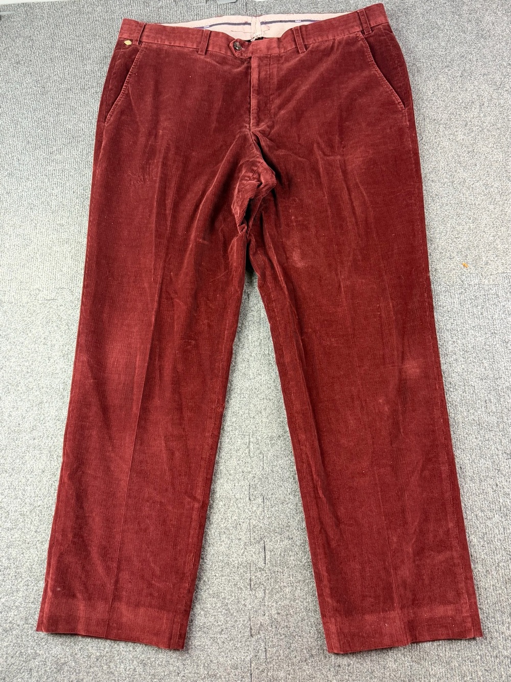 Hiltl Mens Cotton Blend Relaxed Straight Corduroy Pants Size 38x30 Burgundy